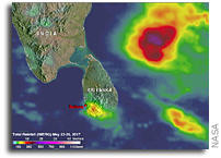 NASA Observes Heavy Monsoon Rainfall in Sri Lanka